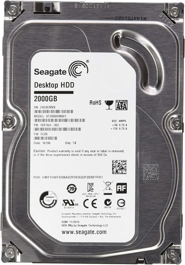 Seagate Desktop Disques Dur 2000 Go 3.5 Serial ATA 2TO ST2000DM