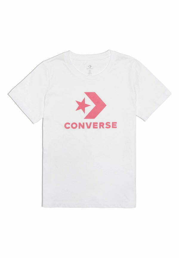 Converse T Shirt Damen STAR CHEVRON CENTER FRONT TEE WHITE 10018569 101 Weiss 37774