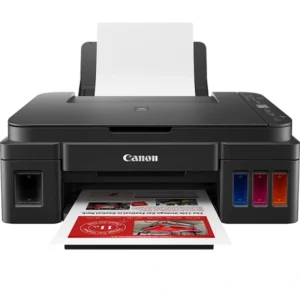 Vue de face de la Canon Pixma G3410 imprimante économique pour bureau et maison